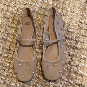 Crystal mesh flats w strap